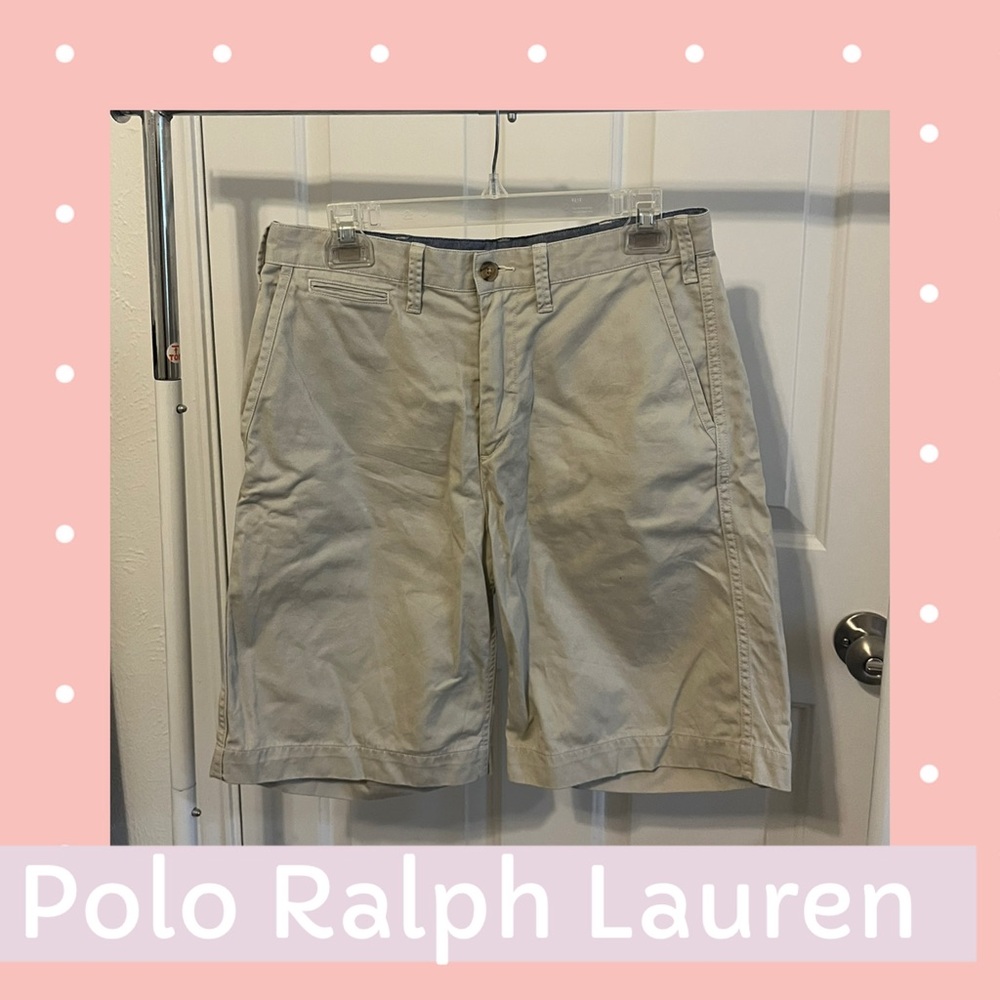 Polo by Ralph Lauren Men's Beige Flat Front Shorts